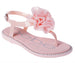 bebe Girl's Simple & Elegant Flat Sandals with Pearl, Flower, and Rhinestone Design - Flat Sandals for Little Kid/Big Kid
