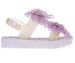 bebe Girl's Cute Flat Sandals with Heart- Shaped Rhinestone Details - Flat Sandals for Toddler