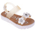 bebe Girl's Colorful Flat Sandal with Flower, Glitters and Other Cute Design Details- Flat Sandals for Toddler