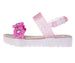 bebe Girl's Colorful Flat Sandal with Flower, Glitters and Other Cute Design Details- Flat Sandals for Toddler