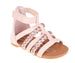 bebe Girl's Comfy Gladiator Flat Sandals with Gold Braided Strappy Design - Flat Sandals for Toddler