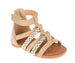 bebe Girl's Comfy Gladiator Flat Sandals with Gold Braided Strappy Design - Flat Sandals for Toddler