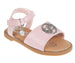 bebe Girl's Open Toe Comfy Flat Sandals Embossed with Medallion Hardware Detail - Flat Sandals for Toddler/Little Kid/Big Kid