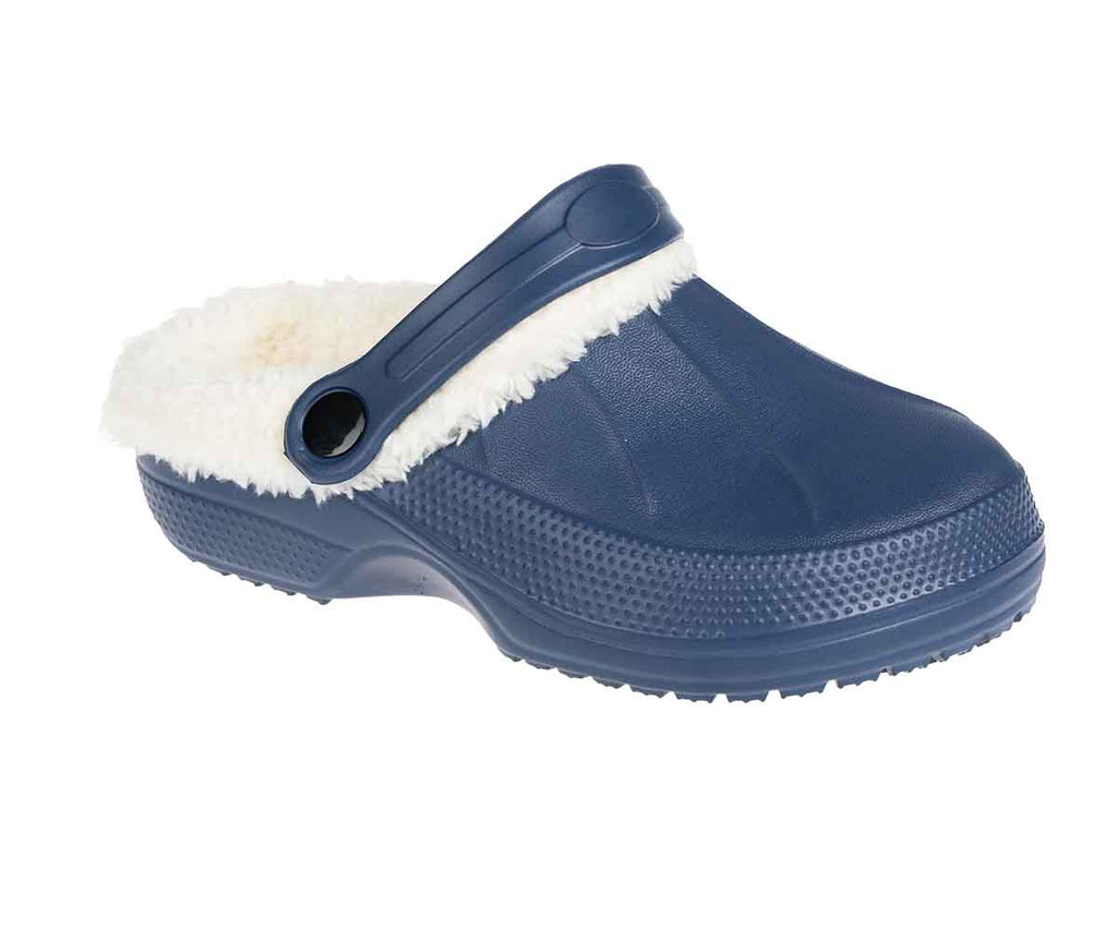 FOAMWALK Toddler Boy's Furry Little Solid Clog with Sherpa Lining - Toddler Classic Lined Clog