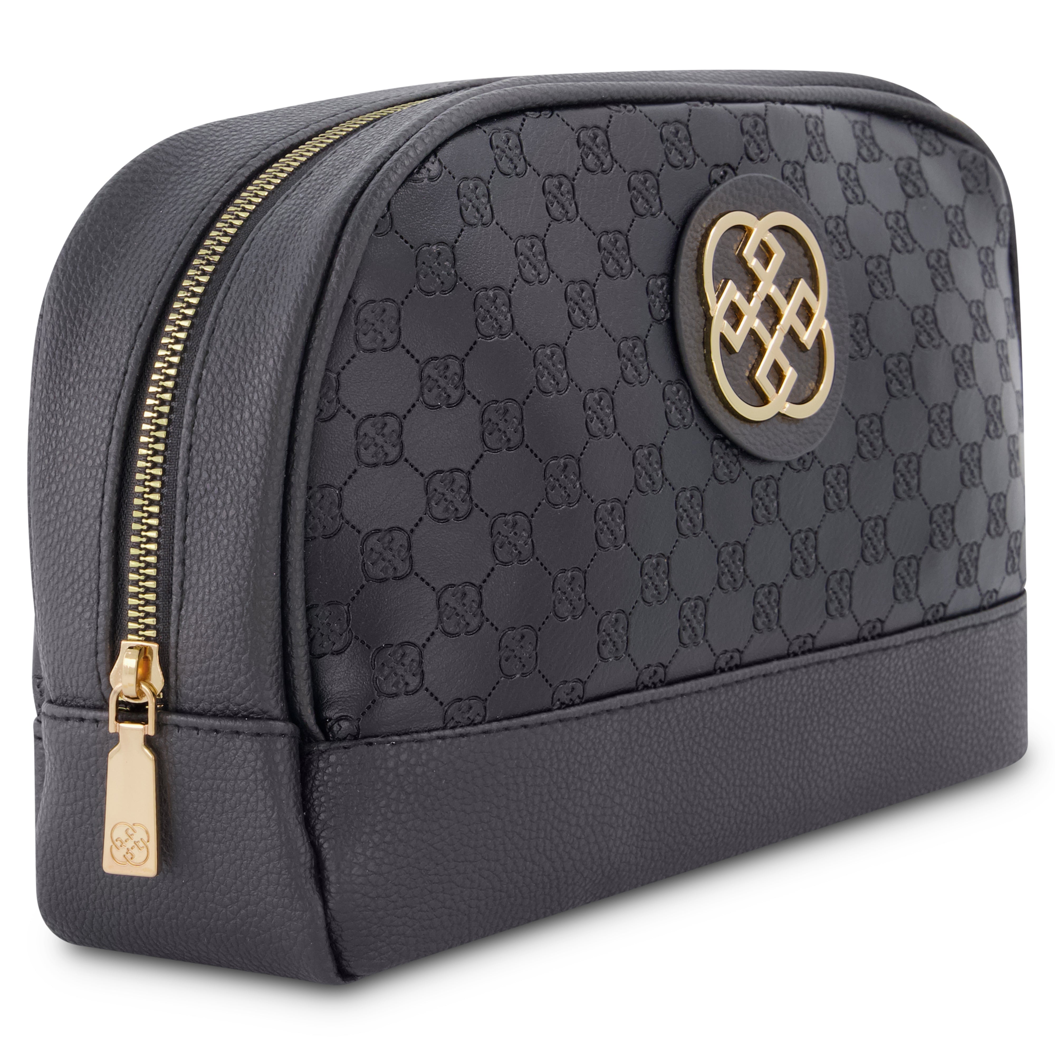 Daisy Fuentes Women's Quilted Makeup Bag - Makeup Organizer Travel Bag, Cosmetic  Bag, Toiletry Bag, Square Train Case, Black : Target