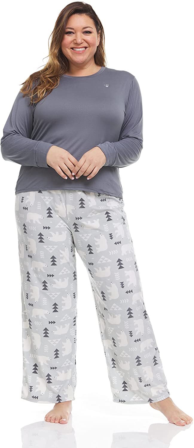 Women's Cozy and Soft Long Sleeve Top with Pants, 2-Piece Pajama Set For Women