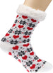 Women's Thick Knit Fuzzy Warm Sherpa Fleece Lined Winter Slipper Socks with Grippers