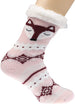 Women's Thick Knit Fuzzy Warm Sherpa Fleece Lined Winter Slipper Socks with Grippers